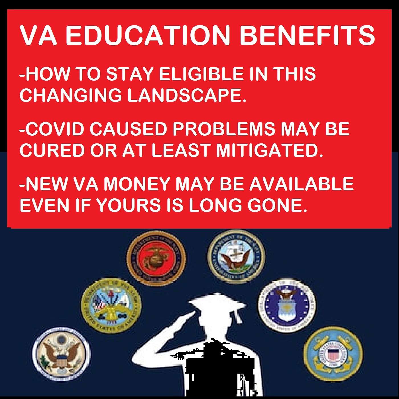 If you are a Vet and you or your family need money for education you will want to listen to this program to see what the VA may have for you. James Ruhlman, VA Deputy Director Program Management Educations Services is a font of information.