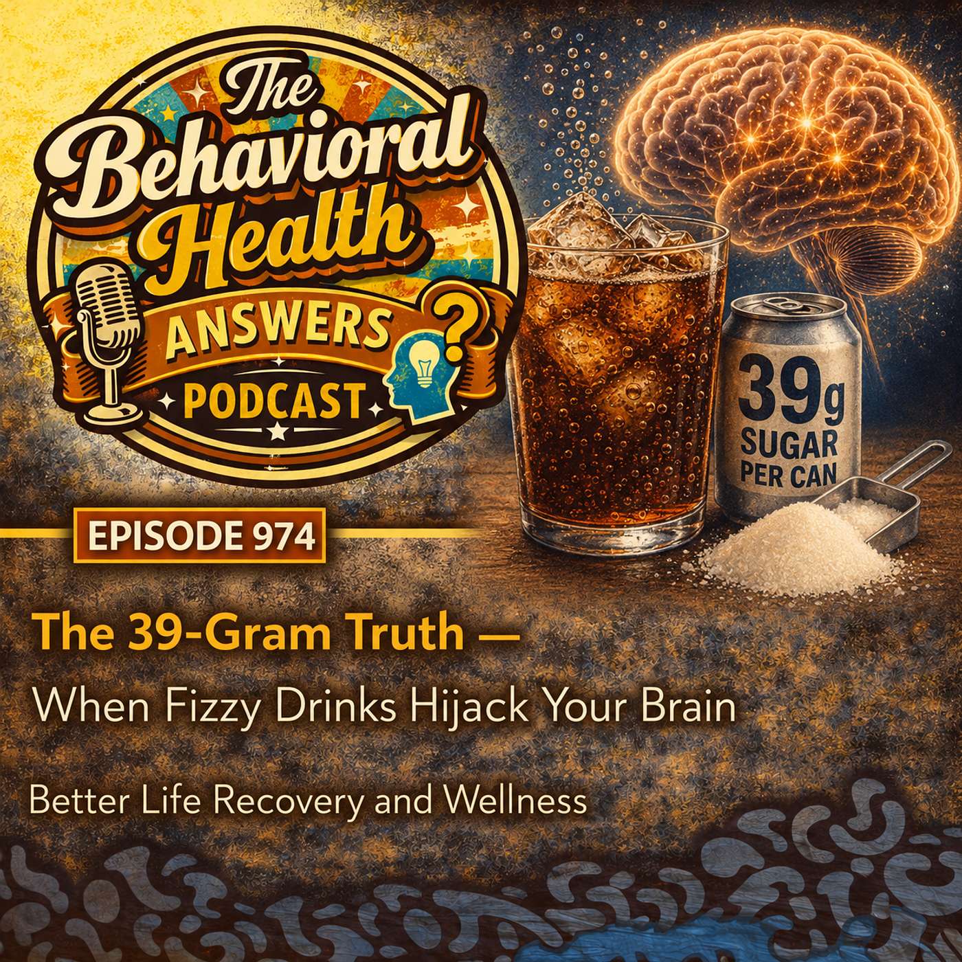 Episode 974: The 39-Gram Truth - When Fizzy Drinks Hijack Your Brain | Better Life Recovery and Wellness episode artwork
