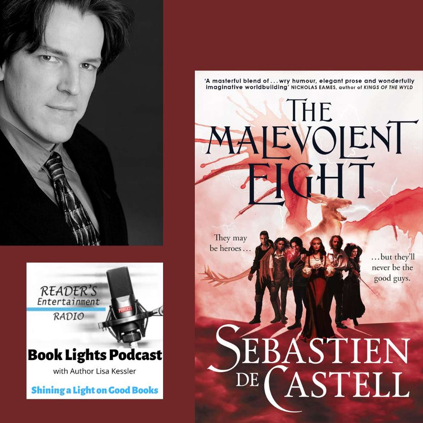 Adventures of the Malevolent Eight with author Sebastien de Castell on Book Lights episode artwork