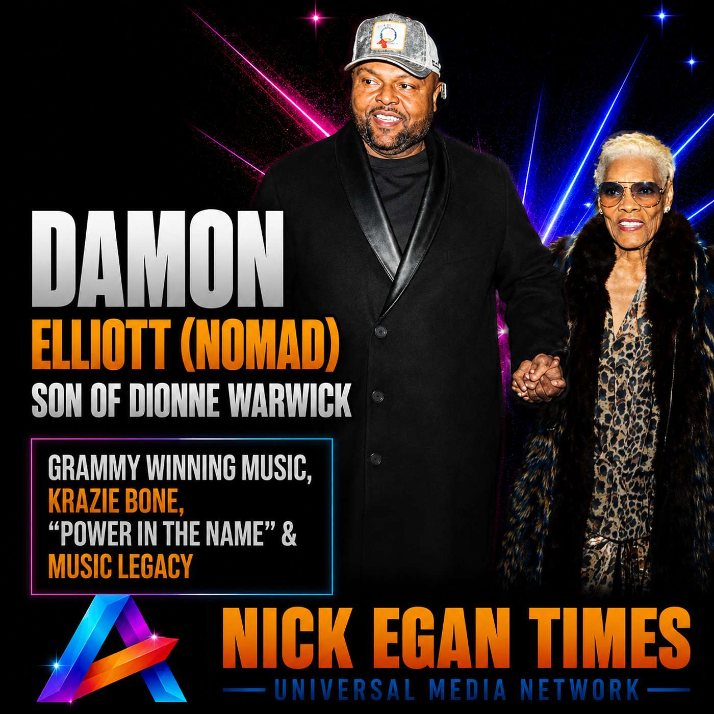 Damon Elliott (NomaD), Son of Dionne Warwick, Grammy Winning Music, Krazie Bone, “Power In The Name” & Music Legacy | Nick Egan Times episode artwork