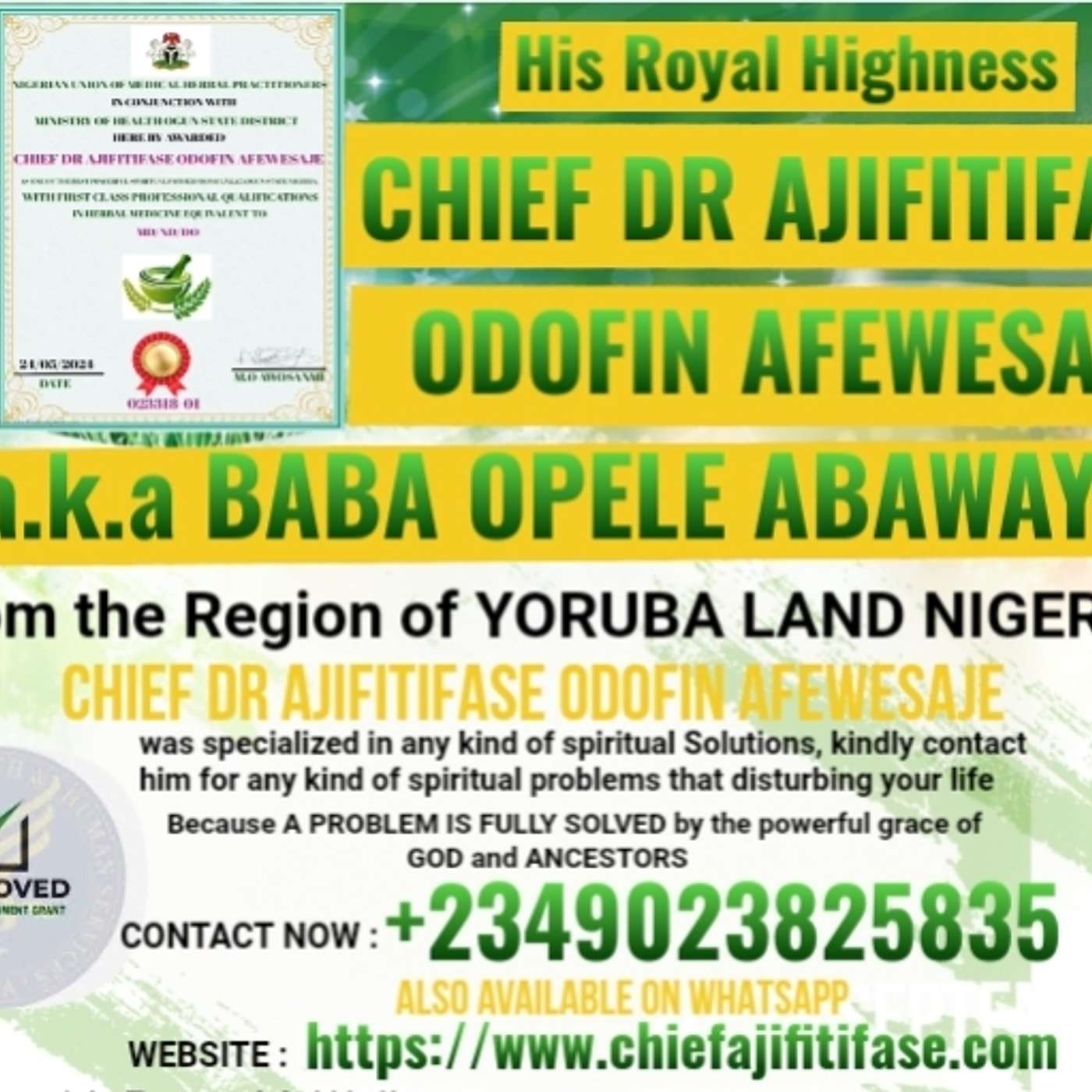 The Most Powerful Spiritual Herbalist In Nigeria's Podcast