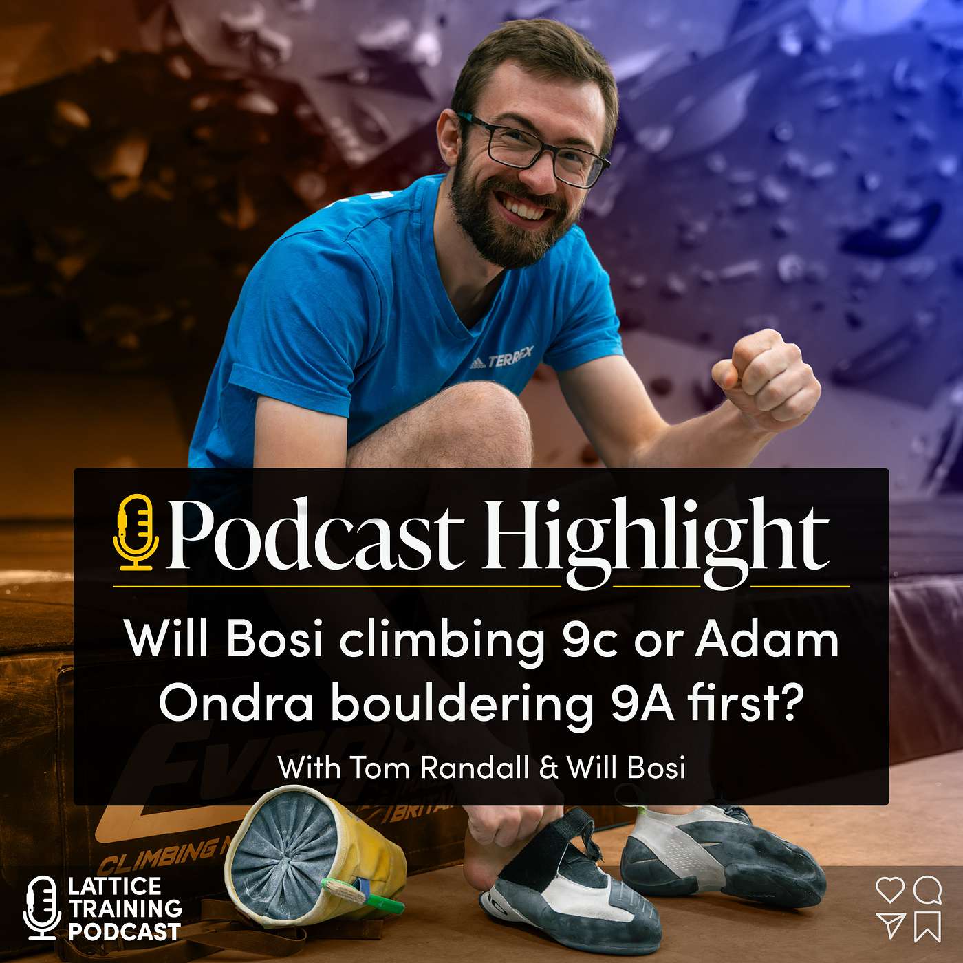 Highlight: Will Bosi climbing sport 9c or Adam Ondra bouldering 9A first? episode artwork