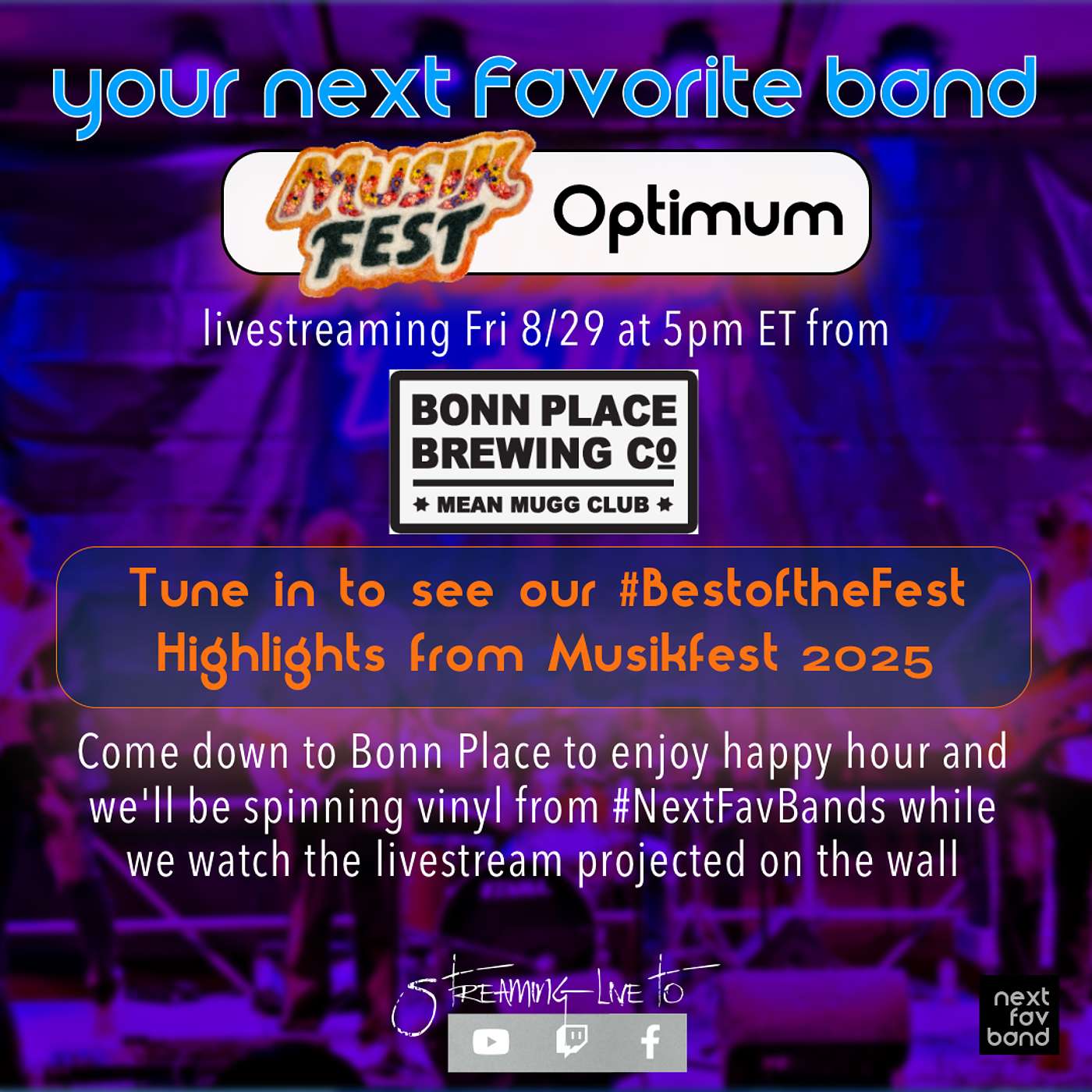 Musikfest Optimum 2025 - Your Next Favorite Band