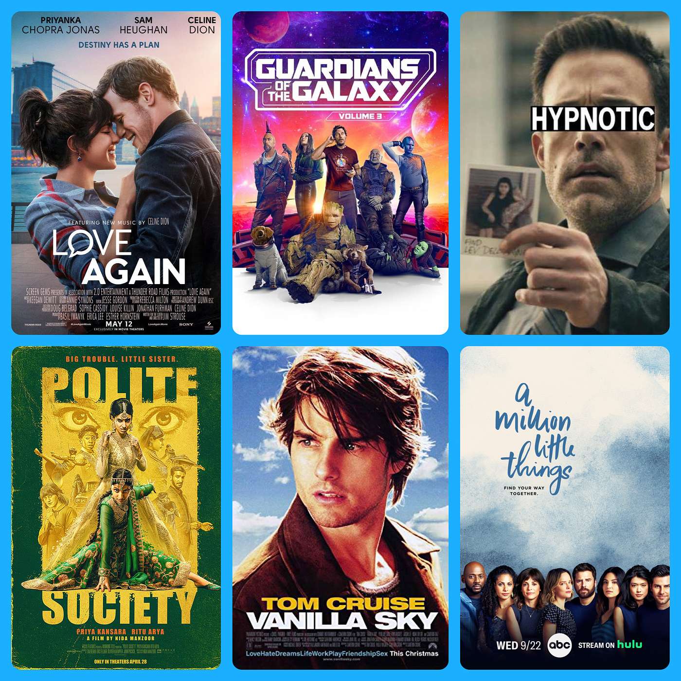 Episode 79: Guardians of the Galaxy Vol. 3, Love Again, Polite Society, Hypnotic, BKR-Vanilla Sky, A Million Little Things episode artwork