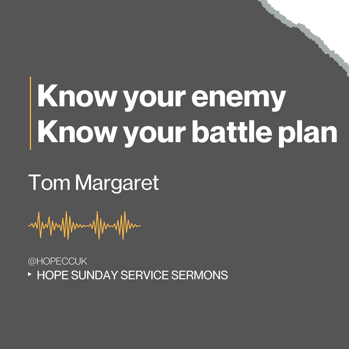 Know your enemy, Know your battle plan - Tom Margaret - Sunday 30th November 2025 episode artwork