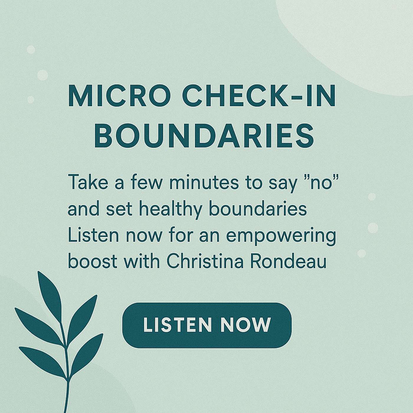 Micro Check In - Boundaries