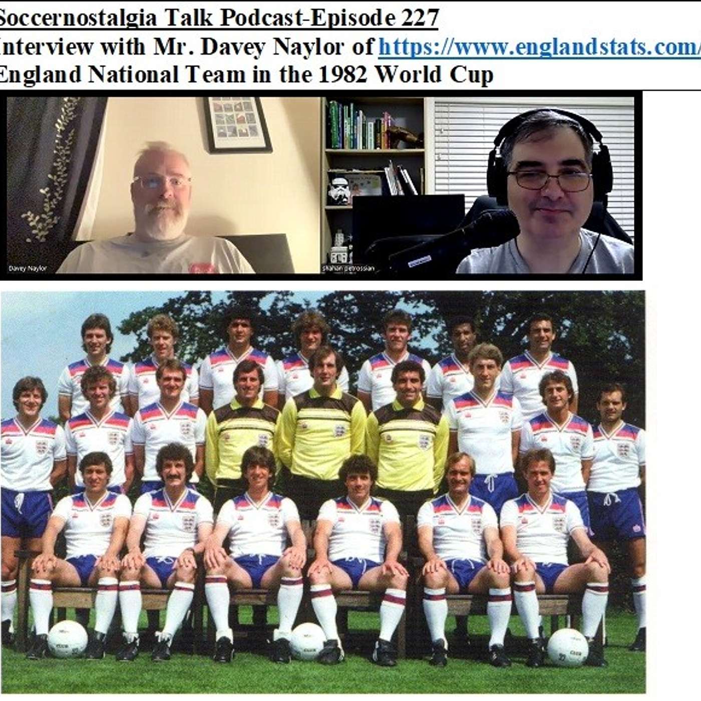 Soccernostalgia Talk Podcast-Episode 227 (Interview with Mr. Davey Naylor of https://englandstats.com/ as we discuss the England National Team during the 1982 World Cup)