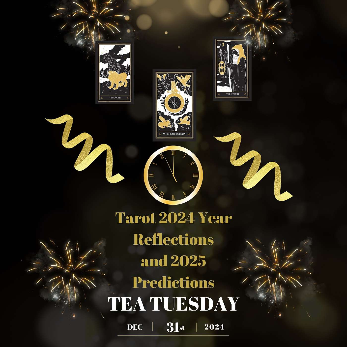 Strength Card Tarot 2024 Year Reflections and The Hermit Tarot Card 2025 Year Predictions episode artwork