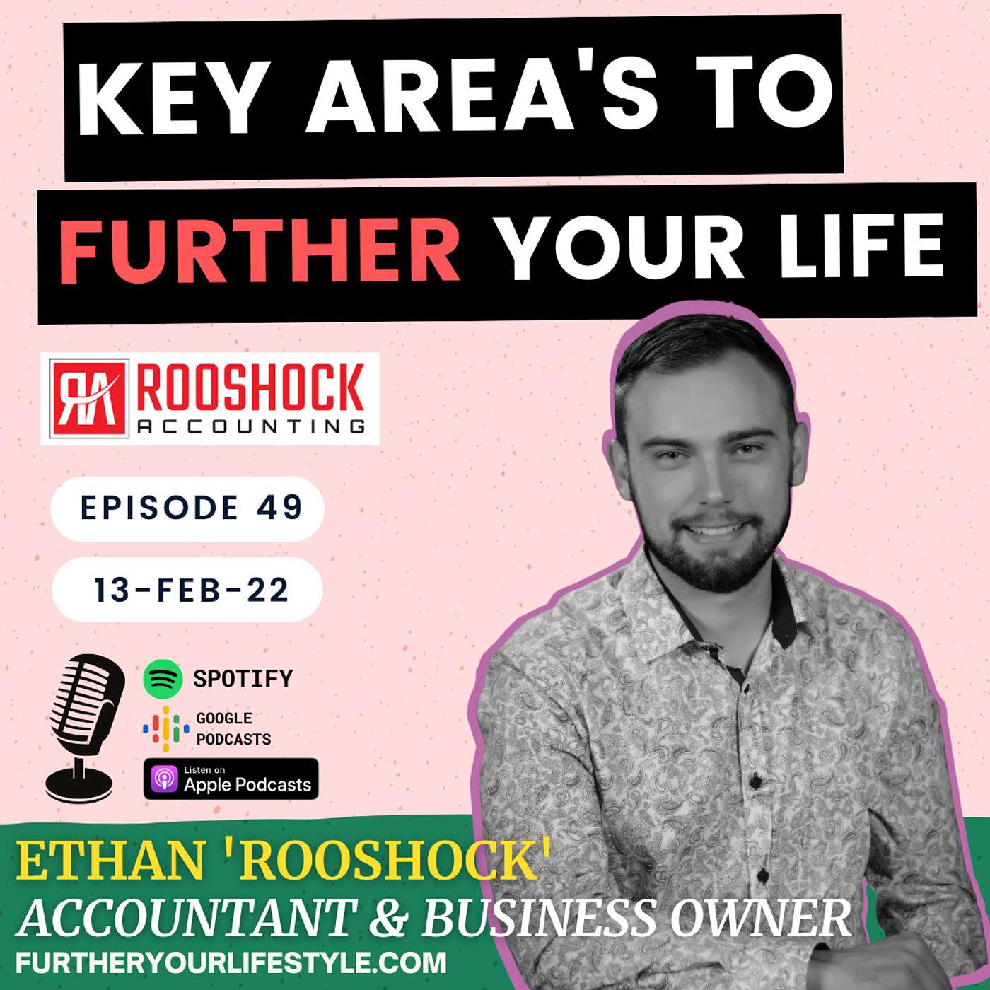 Ep.49 - Key Area's to Further Your Life with Ethan 'Rooshock'  | Further Your Lifestyle Podcast