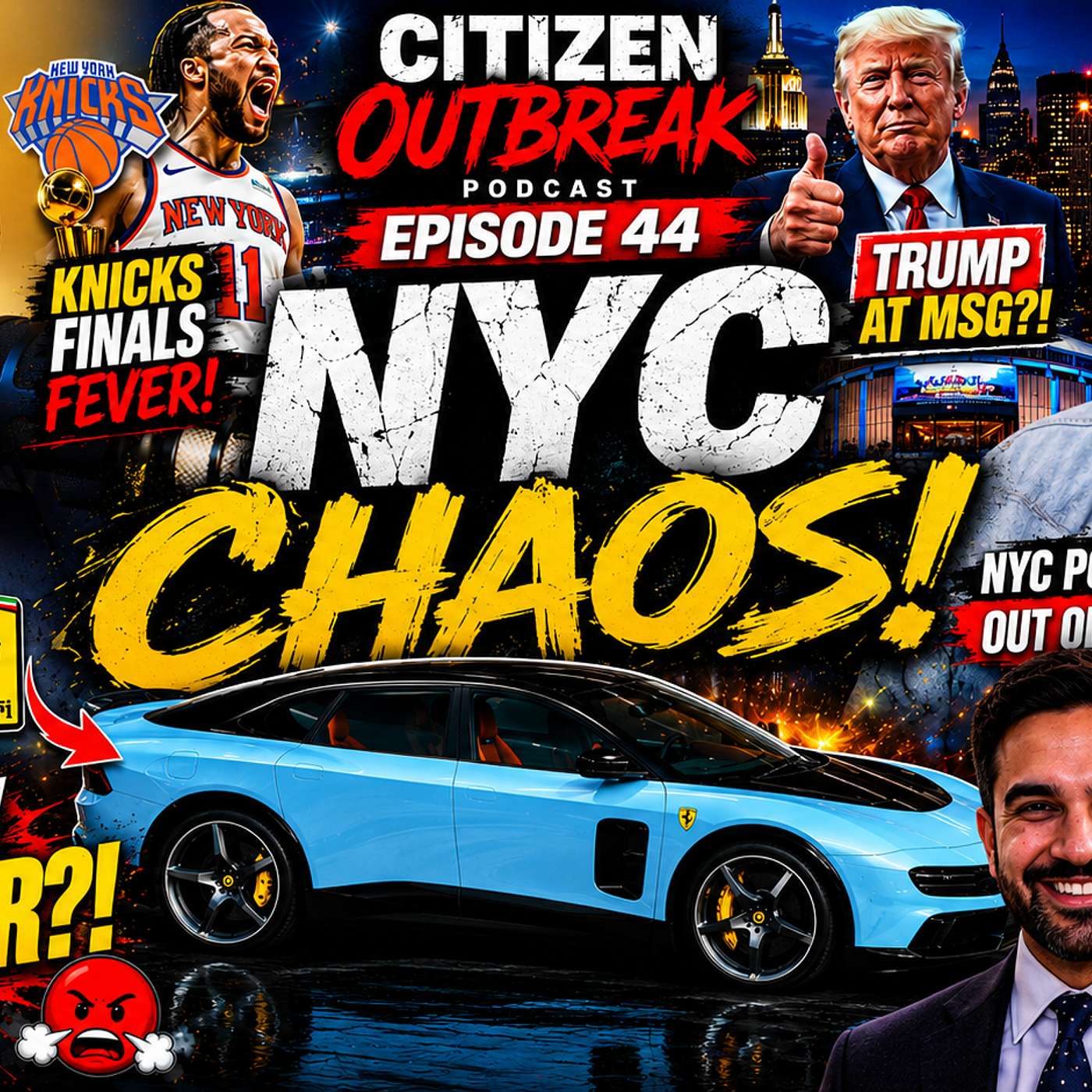 Episode 44: Knicks Fever, Ferrari FAIL & NYC Chaos?! episode artwork