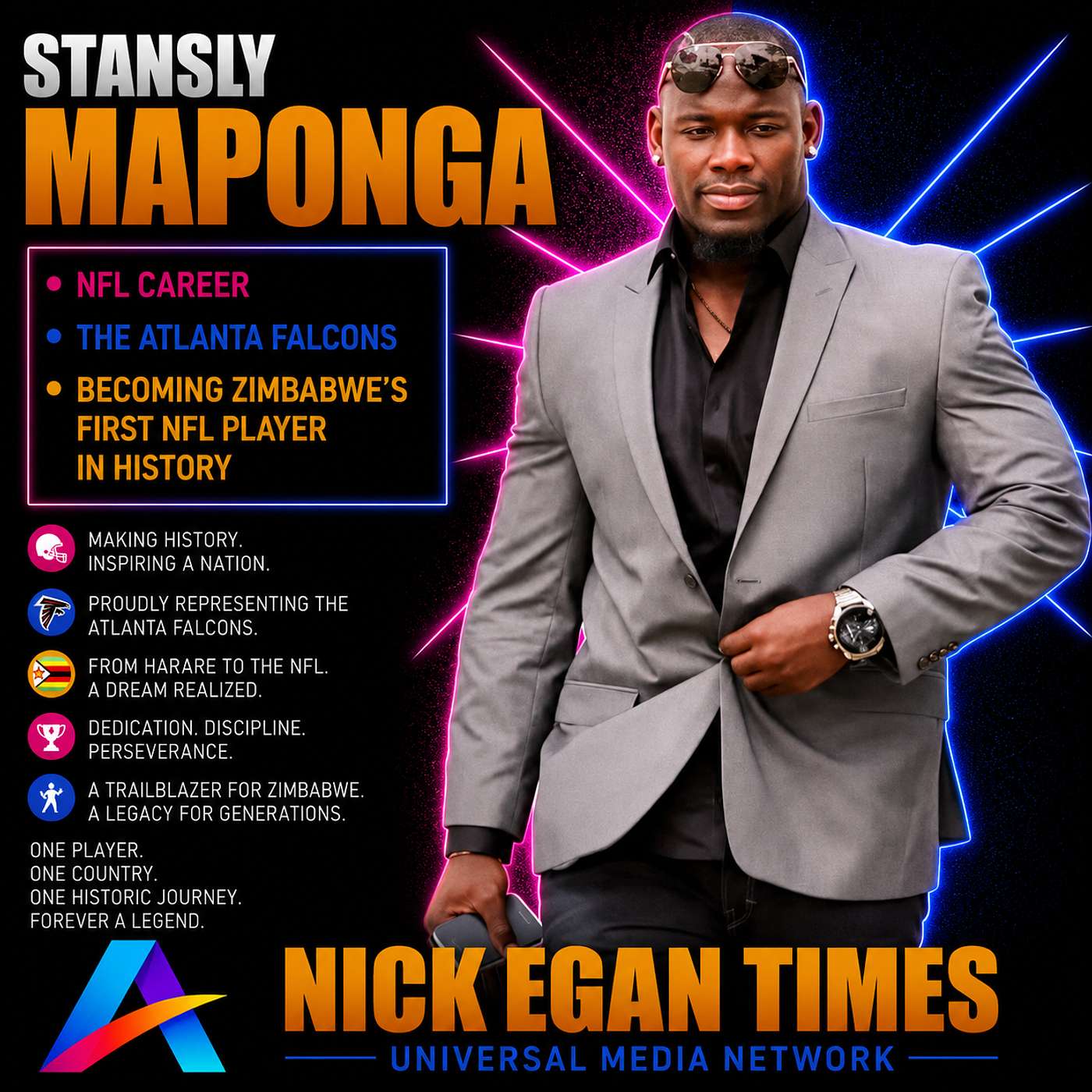 Stansly Maponga NFL Career, the Atlanta Falcons & Becoming Zimbabwe’s First NFL Player in History | Nick Egan Times episode artwork