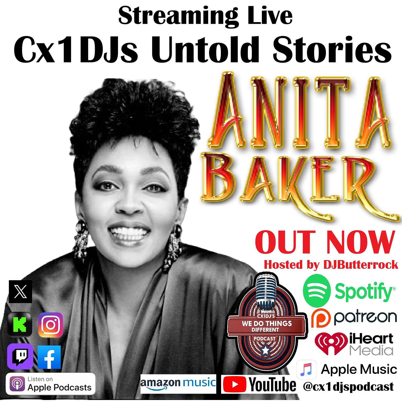 Cx1DJs We Do Things Different Podcast "Untold Stories of Anita Baker" host by DJButterrock episode artwork