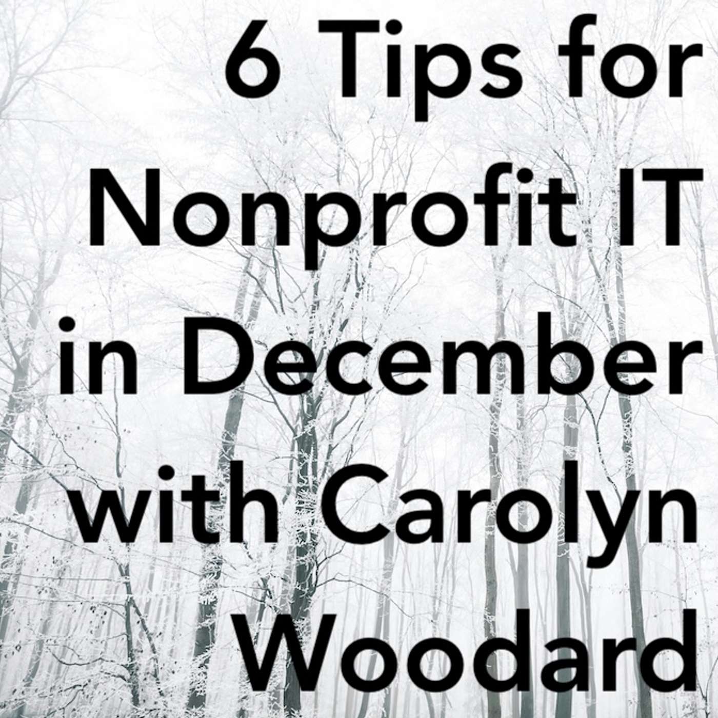 6 Tips for Nonprofit IT in December with Carolyn Woodard