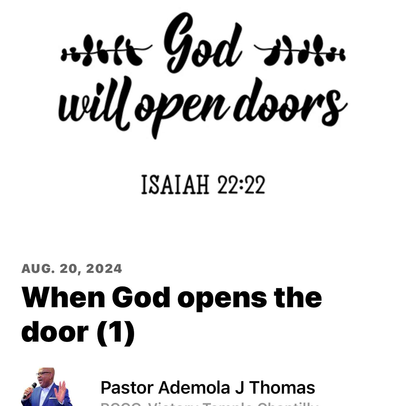 When God opens the door (1) episode artwork