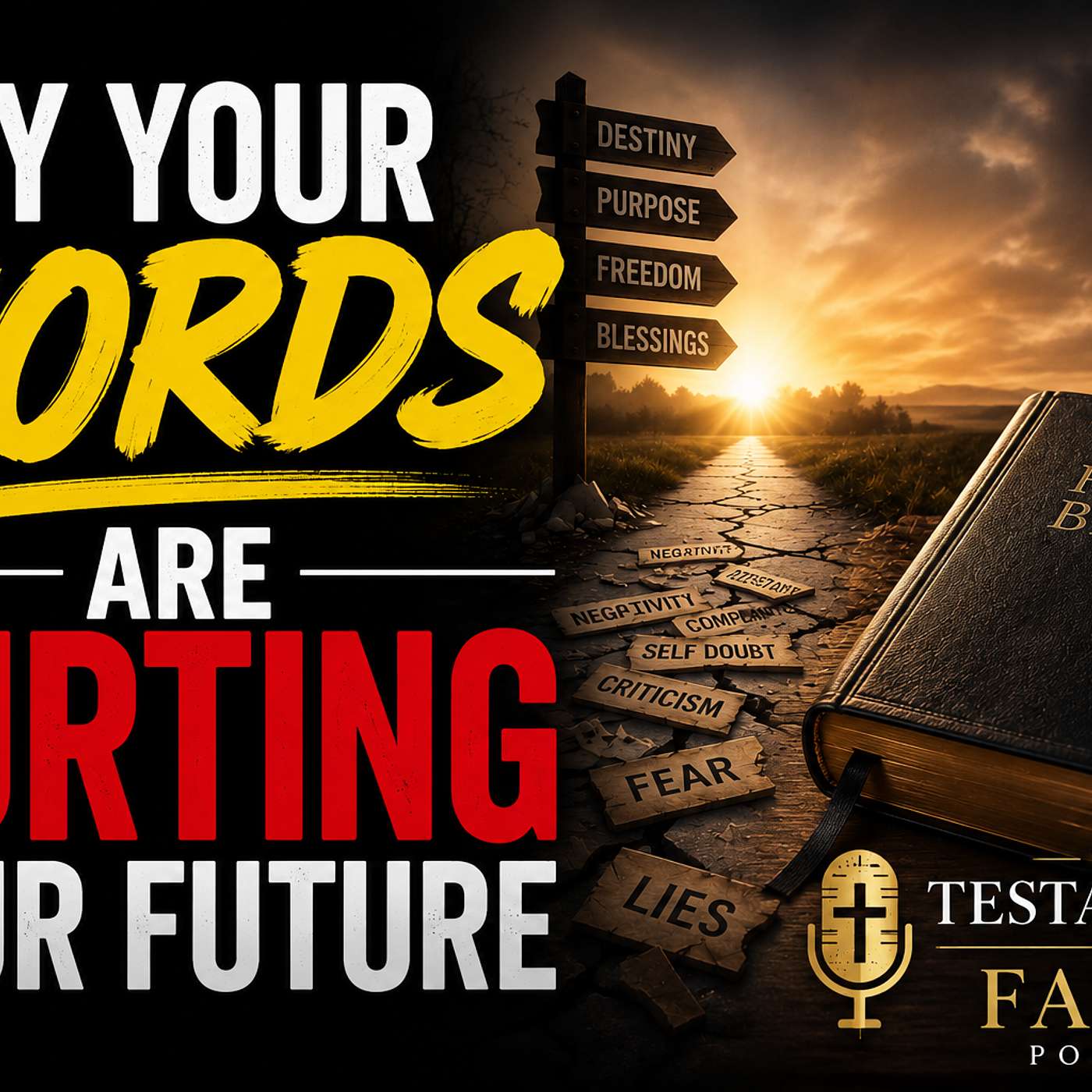 Why your words are hurting your future - The Testaments of Faith Podcast episode artwork