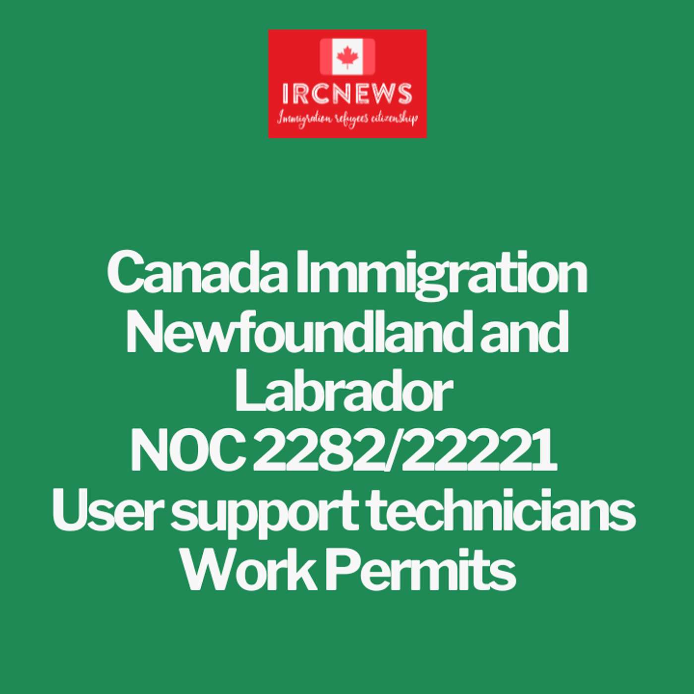 Canada Immigration Newfoundland and Labrador NOC 2282/22221 User support technicians Work Permits episode artwork