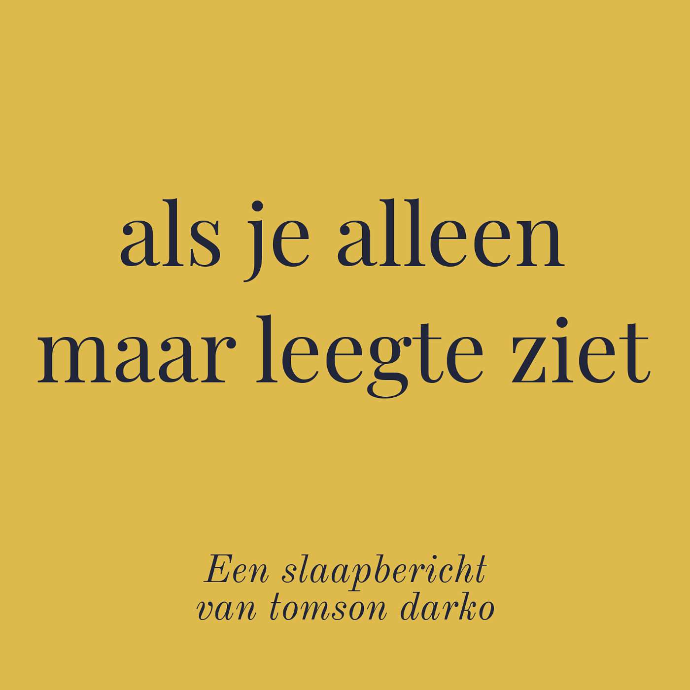 In slaap vallen met melancholie van Tomson Darko